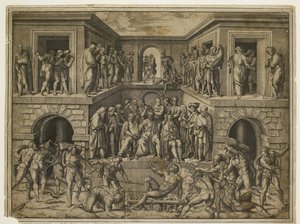 聖ローレンスの殉教、c。 1525 作： Marcantonio Raimondi